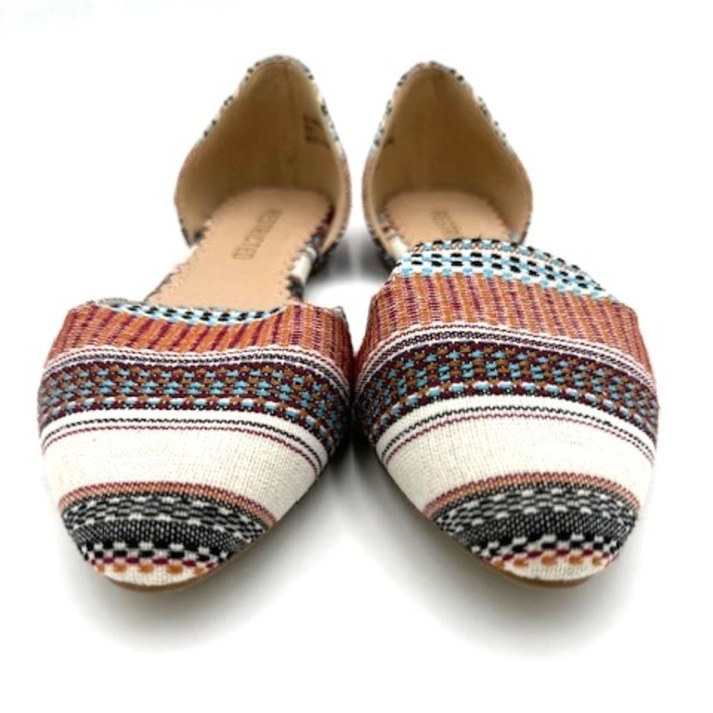Restricted Woven Multi Colored Flats Open Sides Size 7